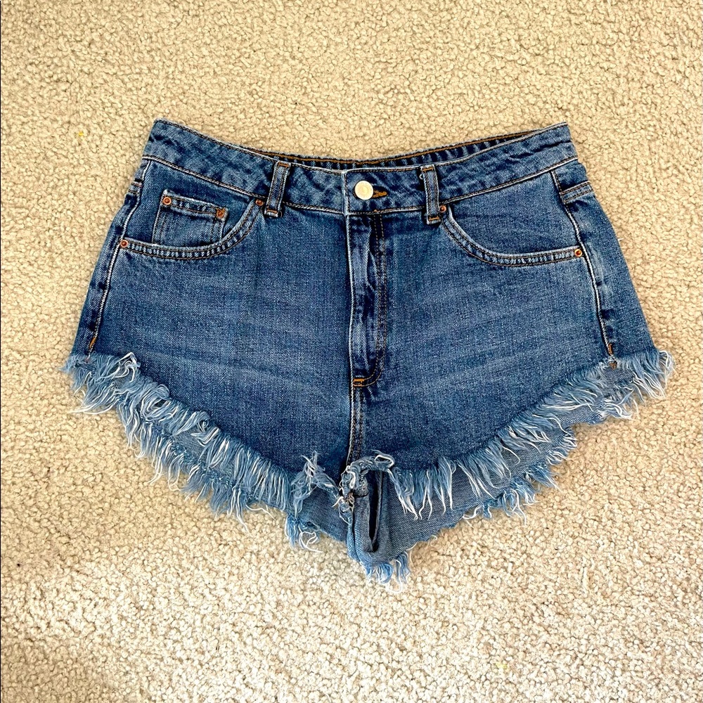 High Waisted, High Leg Topshop Denim Shorts